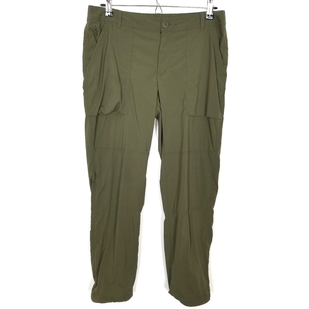 REI Women's Savanna Trails Pants Sz 10 Petite Olive Green Hiking Outdoor Pockets